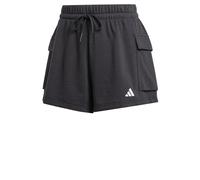 adidas Femme Essentials Small Logo French Terry Cargo Shorts, Black/White, XXL