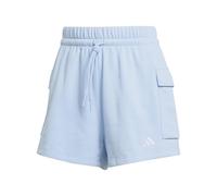 adidas Femme Essentials Small Logo French Terry Cargo Shorts, Glow Blue/White, M