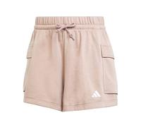 adidas Femme Essentials Small Logo French Terry Cargo Shorts, Warm Clay/White, M