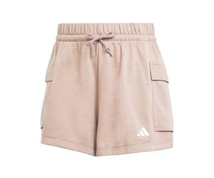 adidas Femme Essentials Small Logo French Terry Cargo Shorts, Warm Clay/White, M