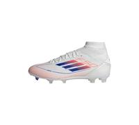 adidas Femme F50 League Mid Football Boots Firm Ground Chaussures, Cloud White/Lucid Blue/Solar Red, 41 1/3 EU