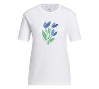 Adidas T-shirt femme "Bloom At Your Own Pace" – motif floral graphique – Blanc S