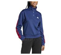 adidas Femme Iconic Wrapping 3-Stripes Snap Track Jacket, Team Navy Blue/Better Scarlet, XL
