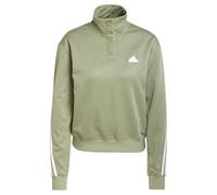adidas Femme Iconic Wrapping 3-Stripes Snap Track Jacket, Tent Green/White, XL