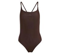 adidas Femme Iconisea Ribbed Padded Thin Straps Swimsuit Swimwear, Aurora Coffee, 40
