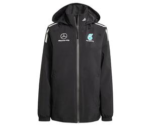 adidas Femme MERCEDES - AMG PETRONAS FORMULA ONE TEAM MECHANICS RAIN JACKET WOMEN, Black/Reflective Silver, M