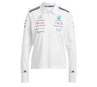 Adidas Femme Mercedes - AMG Petronas Formula One Team Team Polo Long Sleeve Women, White/Black, XXL
