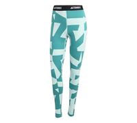 adidas Femme Multi Synthetic Base Layer Tights, Semi Flash Aqua/Semi Impact Orange, M