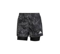adidas Femme Own The Run Spray Dye 2in1 Short, Grey Four/Black, M
