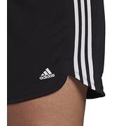 adidas Femme Pacer 3-Stripes Knit Shorts (Plus Size), Black/White, 3XL Plus