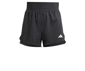 adidas Femme Pacer Training 3-Stripes Woven High-Rise Shorts, Black/White, M 5 inch
