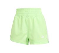 adidas Femme Pacer Training 3-Stripes Woven High-Rise Shorts, Lime Burst/White, L Long