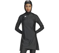 adidas Femme Padded 3 Stripes Longsleeve Swim Top, Black, 26