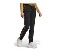adidas Femme Primegreen Essentials Warm-Up Slim Tapered 3-Stripes Track Pants, Black / Bronze Strata / Multicolor, L Short