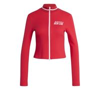 adidas Femme Seasonal Essentials Racing Full-Zip Cardigan Sweatshirt, Pure Ruby/Clear Pink, S