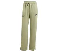adidas Femme Signature Graphic Embroidery Fleece Straight Leg Pant, Tent Green, L