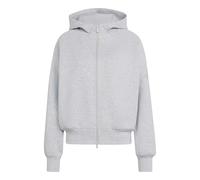 adidas Femme Soft Lux Full-Zip Hoodie Sweatshirt, Light Grey Heather, XL