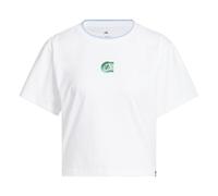 adidas Femme Summer Prep Graphic Crop Tee, White, XS