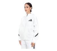 Adidas, Femme, Sweatshirts et sweats à capuche, Blanc, Taille: 40 FR Sweat à capuche zippé