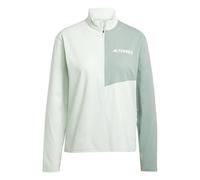 adidas Femme Terrex Multi Climacool Half Zip Long Sleeve, Linen Green, M