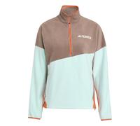 adidas Femme Terrex Multi Climawarm Fleece Anorak, Trace Brown/Semi Flash Aqua/Semi Impact Orange, M