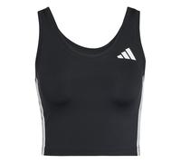 adidas Femme Train Essentials 3-Stripes Cropped Tank Top Shirt, Black/White, M