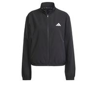 adidas Femme Train Essentials 3-Stripes Woven Warm Up Sweatshirt, Black/White, XS