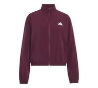 adidas Femme Train Essentials 3-Stripes Woven Warm Up Sweatshirt, Maroon/White, S Tall