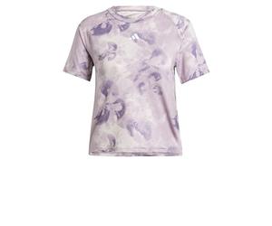 adidas Femme Train Essentials AOP Flower Tie-Dye Tee, Putty Mauve/Preloved Fig, M