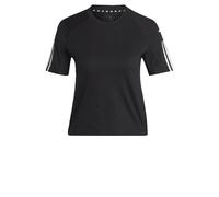 adidas Femme Train Essentials Train Cotton 3-Stripes Crop Tee, Black/White, XS
