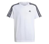 adidas Fille Essentials 3-Stripes Cotton Loose Fit Boyfriend Tee, White/Black, 7-8 Years
