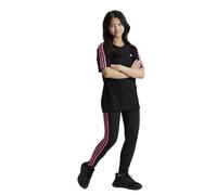 adidas Fille Essentials 3-Stripes Cotton Tights, black/pulse magenta, 13-14 Years