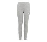 adidas Fille Essentials 3-Stripes Cotton Tights, Medium Grey Heather/White, 7-8 Years