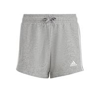 adidas Fille Essentials 3-Stripes Shorts, Medium Grey Heather/White, 13-14 Years