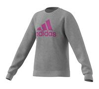 adidas Fille Essentials Big Logo Cotton Sweatshirt, Medium Grey Heather/Semi Lucid Blue, 7-8 Years