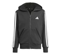 adidas Fille Essentials Full Zip Hoodie Sweatshirt, Black/White, 9-10 Years