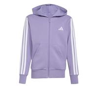 adidas Fille Essentials Full Zip Hoodie Sweatshirt, Magic Lilac/White, 7-8 Years