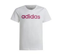 T-shirt slim en coton Essentials Linear Logo White / Semi Lucid Fuchsia 9-10A