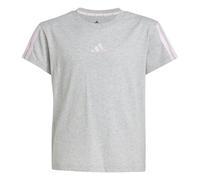 adidas Fille Essentials T-Shirt, Medium Grey Heather/Clear Pink, 11-12 Years
