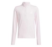adidas Fille Goto PZ 1/4 Zip Longsleeve Tee, Clear Pink/White, 11-12 Years