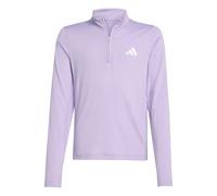 adidas Fille Goto PZ 1/4 Zip Longsleeve Tee, White/Powder Plum, 14-15 Years