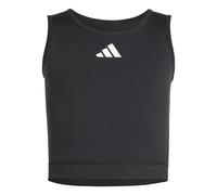 adidas Fille Goto PZ Crop Top, Black/White, 11-12 Years