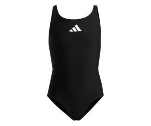 Adidas Fille Solid Small Logo Swimsuit, Black/White, 18-24 Months