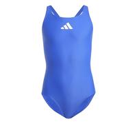 adidas Fille Solid Small Logo Swimsuit, Semi Lucid Blue/White, 3-4 Years