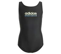 adidas Fille Sportswear U-Back Swimsuit Kids, Black/Green Spark, 13-14 Years