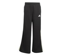 adidas Fille Stadium Wide Leg Pants, Black/Off White, 11-12 Years