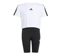adidas Fille TRAIN ESSENTIALS 3-STIPES T-SHIRT SET, white/black, 13-14 Years