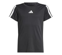 adidas Fille Train Essentials 3-Stripes T-Shirt, Black/White, 13-14 Years