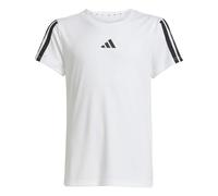 adidas Fille Train Essentials 3-Stripes T-Shirt, White/Black, 9-10 Years