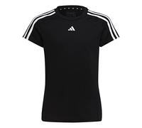 adidas Fille Train Essentials AEROREADY 3-Stripes Slim-Fit Training Tee, Black/White, 13-14 Years